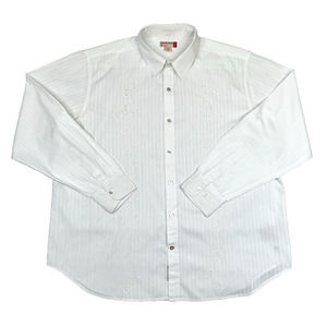 Guess Men's White Long Sleeve Button Up Embroidered Dress Shirt Size X Large